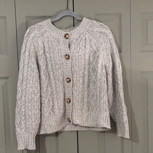 Cozy Gray Cable Knit Sweater